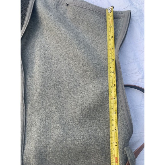 Trouve Womens XS/S Light Gray Belted Vest Mid-length Wool Blend - Picture 9 of 10